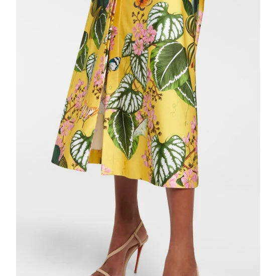 Oscar De La Renta Printed Jersey Shirt Dress - Image 4