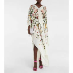 Oscar De La Renta Floral Silk Crêpe Gown