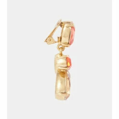 Oscar De La Renta Candy Drop Crystal Clip-on Earrings