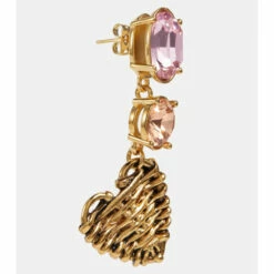Oscar De La Renta Rattan Heart Embellished Earrings