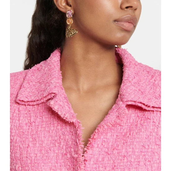 Oscar De La Renta Rattan Heart Embellished Earrings - Image 2