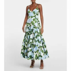 Oscar De La Renta Floral Cotton-blend Maxi Dress