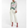 Oscar De La Renta Floral Cotton-blend Knit Top