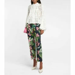 Oscar De La Renta Floral Lace Blouse