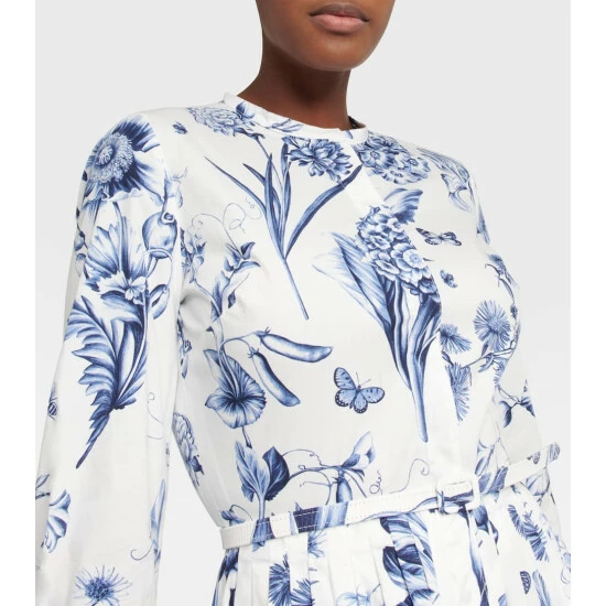 Oscar De La Renta Floral Cotton-blend Midi Dress - Image 3